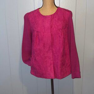 Studio Works Fuscia Faux Suede Jacket Size 16W